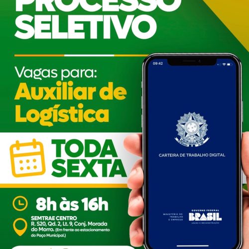 Prefeitura de Senador Canedo oferta vagas para Auxiliar de Logística