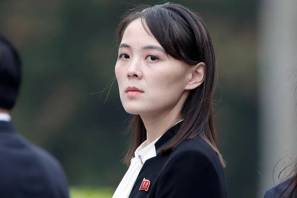 Kim Yo-jong, irmã de Kim Jong-un e cotada para assumir o poder na Coreia do Norte caso o ditador morra ou renuncie, em foto de março de 2019.