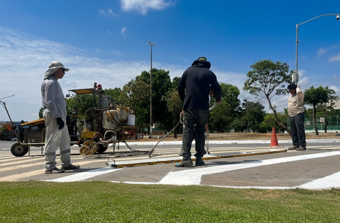 Sinalização renovada reforça segurança no trânsito do Morada do Morro