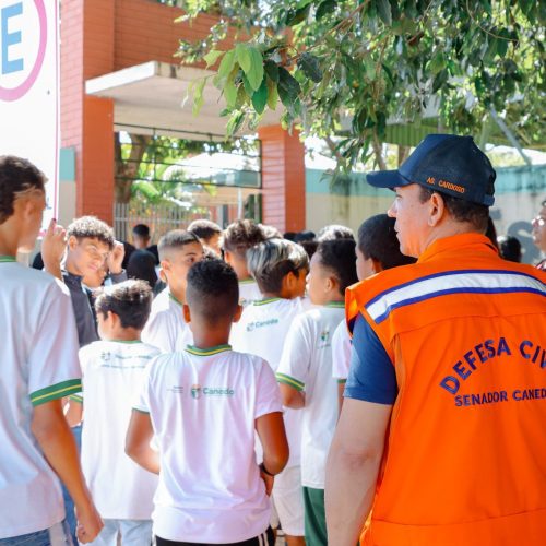 Defesa Civil realiza simulado de evacuação em escola de Senador Canedo