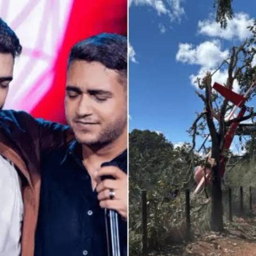 Helicóptero de Henrique e Juliano cai no Tocantins com pai da dupla no comando