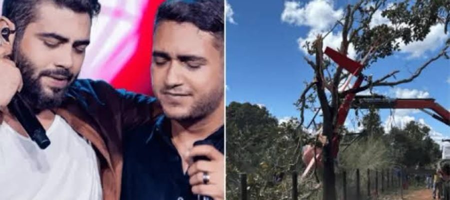 Helicóptero de Henrique e Juliano cai no Tocantins com pai da dupla no comando