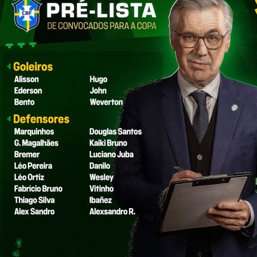 Seleção Brasileira define pré-lista para Copa do Mundo com até 55 nomes