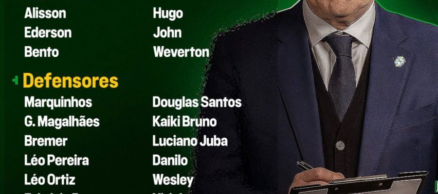 Seleção Brasileira define pré-lista para Copa do Mundo com até 55 nomes