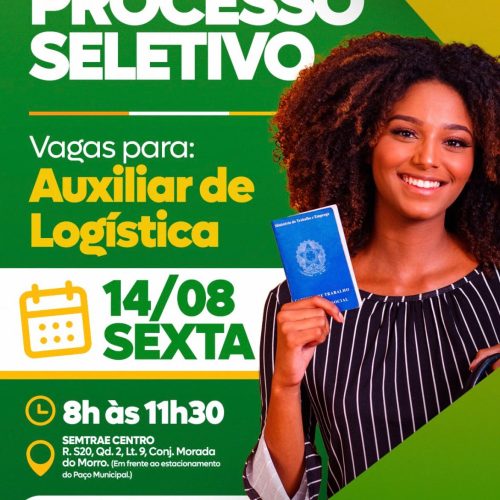 Processo seletivo para auxiliar de logística acontece nesta sexta-feira em Senador Canedo