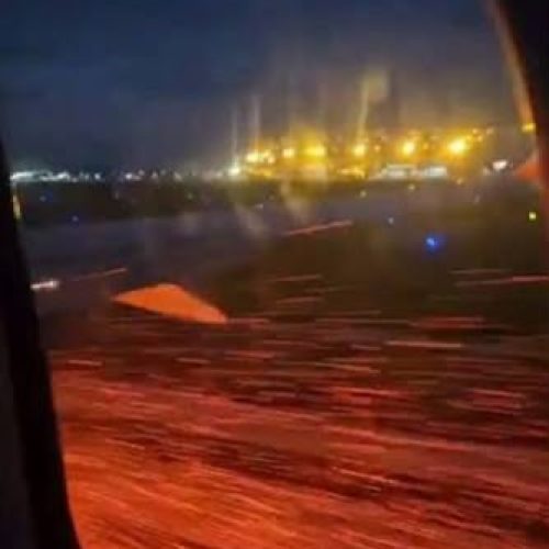 Avião da GOL solta faíscas durante decolagem e assusta passageiros em Goiânia